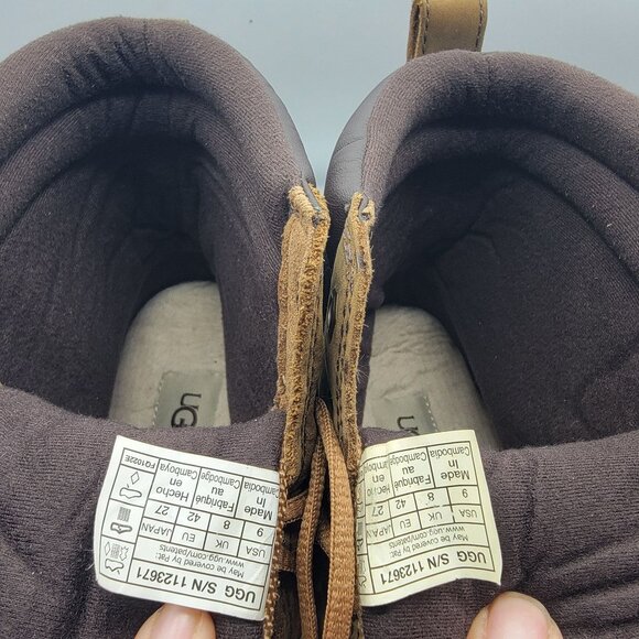 UGG Gatson Mens 9 Brown Mid Boots Chestnut Waterproof Leather Casual 1123671 - Picture 9 of 12